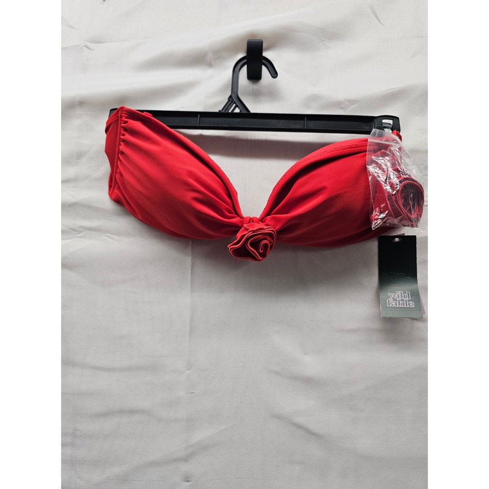 Wild Fable Womens Bandeau Bikini Top Red Nylon Blend Size‎ Large